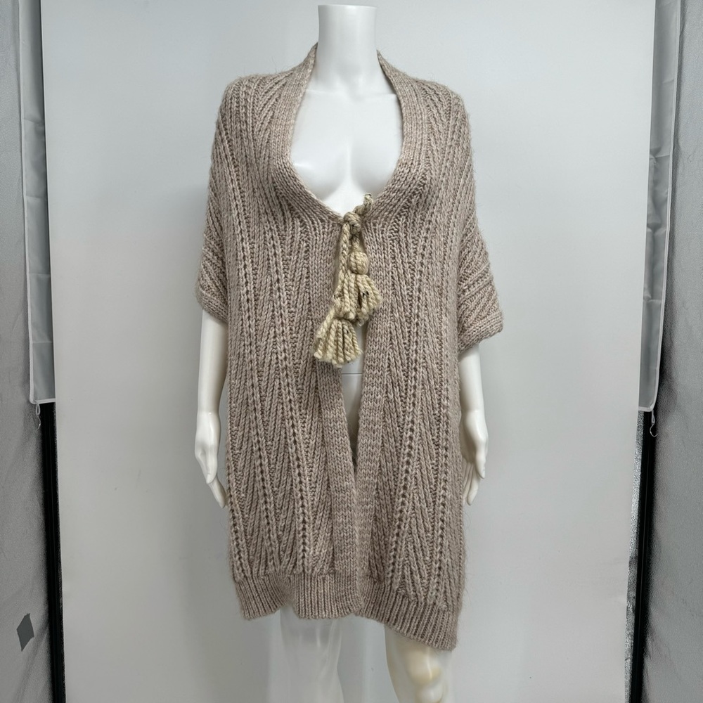 Elsamanda Anthropologie Alpaca Wool Blend Cardigan Sweater Women’s M Beige Italy